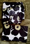 Marimekko Pieni Unikko Black Florals Vintage Queen Duvet Cover+pillow Case. Fixed Price $65.89.