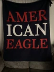 American Eagle, Red White And Blue Blanket All Caps 4 X 5 Fleece Throw Soft. Fixed Price $21.24.