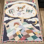Primitive Patchwork Throw Blanket All Snug In Their Beds Quilt American Hometex. Fixed Price $35.00.