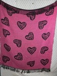 Victoria Secret Love Throw Blanket Fringe 50 X60 Pink & Black Hearts. Fixed Price $24.86.