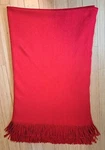 Crate Barrel Lap Throw Blanket Knit Soft Woven Red Fringe Acrylic 40 X 70 Euc. Fixed Price $24.99.