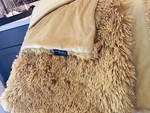 Celebrity Home Throw Blanket 64" X 48" Gold Shag Soft Fluffy Cozy. Fixed Price $23.00.