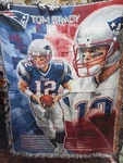 Tom Brady New England Patriots Woven Tapestry Blanket Wall Hanging Approx 44X66. Fixed Price $29.99.