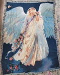Manual Woodworkers Angel Messenger Of Live Tapestry Throw Blanket 51"X68". Fixed Price $29.99.