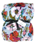 New Vera Bradley Sea Air Floral Plush Blue Oversized Xl Throw Blanket 94" 66". Fixed Price $44.99.