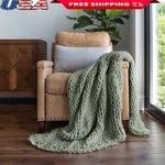 Eucalyptus Chunky Knit Throw Blanket Hypoallergenic Soft Cozy Giftable 59X47 New. Fixed Price $98.81.
