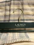 Ralph Lauren Cotton Throw Blanket 54 X 72 Plaid Gray Taupe Khaki Cream Neutral. Fixed Price $120.00.