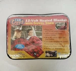Car Cozy Heated Blanket 12 Volt Large Safety Timer Red Plaid Soft Fleece. Fixed Price $16.59.