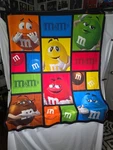 M&ms World Chocolate Candy Brand Polyester Fleece Throw Blanket 50 X 60. Fixed Price $8.50.