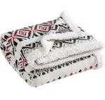 Eddie Bauer Sherpa Throw Blanket 50X60-MOUNTAIN Village Fleece Cabin Pattern. Fixed Price $29.99.