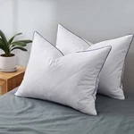 2 Pack Hotel Goose Feather Soft Bed Pillows King Or Queen, 300TC Brushed Cover. Fixed Price $56.99.
