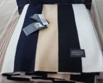 Pendleton Pioneer Wool Stripe Queen Blanket 8LBS Black Navy Tan Creme Usa New. Fixed Price $415.00.