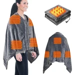 Usb Heated Blanket Electric Heating Poncho Shawl Wrap Throw With Zipper. Fixed Price $41.39.