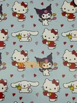 Hello Kitty Kuromi Cinamonroll Cooking With Love Soft Flannel Blanket 50" X 70". Fixed Price $14.99.