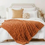 $109 Battilo Luxury Orange Faux Fur Blanket, 60"X 80". Fixed Price $69.00.