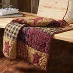 Quilted Lap Throw, Star Patchwork Colonial, Primitive, Rustic Home. Fixed Price $46.00.
