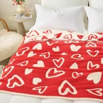 Snuggle Sac Valentines Heart Throw Blanket For Couch, Knitted Super Soft Cozy. Fixed Price $51.09.