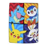 Pokemon Tododile, Pickachu, Piplup, And Scorbunny Silk Throw Blanket 46" X 60". Fixed Price $24.50.