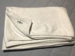 Sferra St Moritz Snow Twin Plush Blanket Ivory 100% Combed Cotton Portugal New. Fixed Price $64.00.