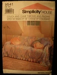 Simplicity 9541 Sewing Pattern Couch & Chair Throws Pillows One Size Uncut. Fixed Price $9.99.