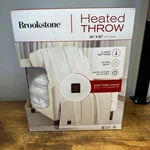 Brookstone Heated Throw Blanket 50X60 Cream White 4 Settings Auto-off. Fixed Price $39.74.