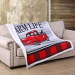Virah Bella - Farm Life Red Plaid Quilted Sherpa Throw Blanket 50"X60". Fixed Price $39.95.