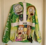 Members Only Rick & Morty (adult Swim Pattern) Pullover Hooded Windbreaker. Fixed Price $30.00.