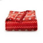 The Big One Red Fairisle Oversized Super Soft Throw 5'X6' Plush Blanket. Fixed Price $22.50.