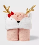 Pillowfort Deer Holiday Kids' Hooded Blanket Pink Faux Fur 40X50. Fixed Price $15.00.
