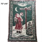 1992 Manual Woodworkers Santa Tapestry Throw Blanket 70X46 Usa Christmas Decor. Fixed Price $30.00.