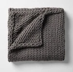 Casaluna 50" 70" Oversized Hand Knit Textured Bed Throw In Dark Gray New. Fixed Price $60.00.