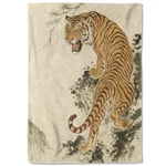 Oriental Roaring Tiger Ink Fleece BLANKET,50X60IN,BOLD Traditional Chinese Ar.... Fixed Price $41.69.