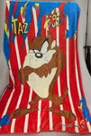 Vintage Looney Tunes Blanket Warner Bros Taz Tasmanian Devil America Flag 92X58. Fixed Price $74.99.