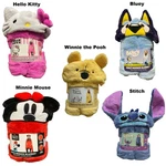 Adult Licensed Character Hooded Faux Fur Blanket With Front Pockets, 43" 81". Fixed Price $26.99.