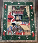 Patch Magic Group Handquilted Reversible Blanket Santa By The Fireside 48 X59.5. Fixed Price $65.00.