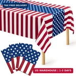 Qzyl Pack 4TH Of July Tablecloths, 54" X 108" Patriotic Plastic Cover,. Fixed Price $18.71.