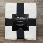 Ralph Lauren 100% Cotton Ringspun Ribbed Knit Queen White Blanket 90 X New. Fixed Price $79.99.