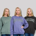 Women's East Coast Printed Round Neck Fleece Sweatshirt Oversized Sweater. Fixed Price $16.50.