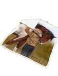 Horse Crazy Reversible Plush Sherpa Throw. Fixed Price $30.00.