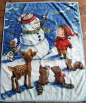 Childrens Christmas Thick Fleece Throw Blanket Snowman Animals By Safdie & Co.. Fixed Price $14.00.