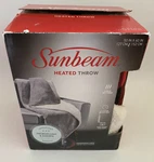 Sunbeam Electric Microplush Sherpa Heated Throw Blanket Red Black Plaid 50X60. Fixed Price $29.95.