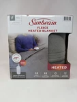 Sunbeam Microplush Heated Blanket Full 84" X 72" 12 Setting Gray New. Fixed Price $39.00.