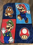 Super Mario Fleece Throw Blanket 44 X 59 Soft Warm Video Game Nintendo. Fixed Price $19.99.