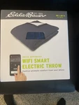Eddie Bauer Voice Activated Wifi Smart Electric Throw 50 X 60 Navy Blue. Fixed Price $44.99.