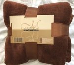 Madison Luxury Home Coral Fleece Throw 50" 60" Comfort Velvet Touch. Brown. Fixed Price $10.60.
