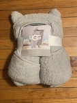 New Ugg Classic Sherpa Glacier Gray Hooded Throw Blanket 50X40 Plush Fleece Nwt. Fixed Price $64.99.