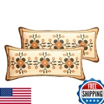 Bilin Gaier Brown Throw Pillow Covers Set Of 2FLORAL Farmhouse Linen Accent. Fixed Price $47.83.