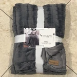 Koolaburra By Ugg Chloe Textured Faux Fur Throw Blanket Grey 50"X70" Soft Cozy. Fixed Price $48.99.
