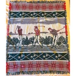 Vintage 1995 Golf Tapestry Throw Blanket 50 X 60 Made Spain. Fixed Price $45.00.
