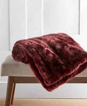 Hotel Collection Ultra Luxe Lynx Faux Fur Throw Blanket Bordeaux 50" 60" $250. Fixed Price $74.99.